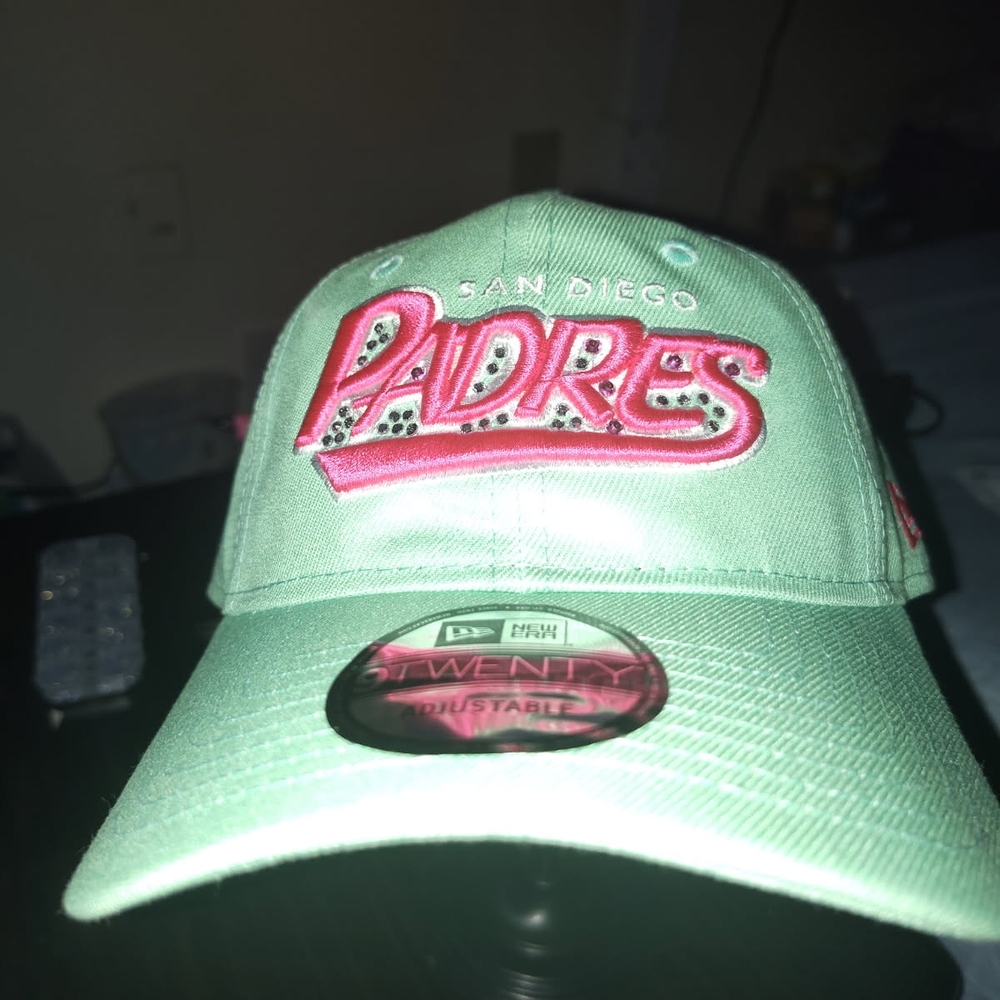 New Era Mint Green Cap with Pink Logo